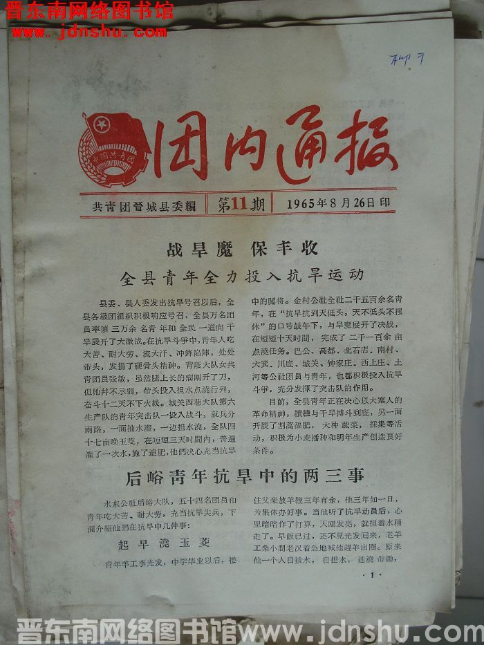 （晋城县）团内通报 1965-11