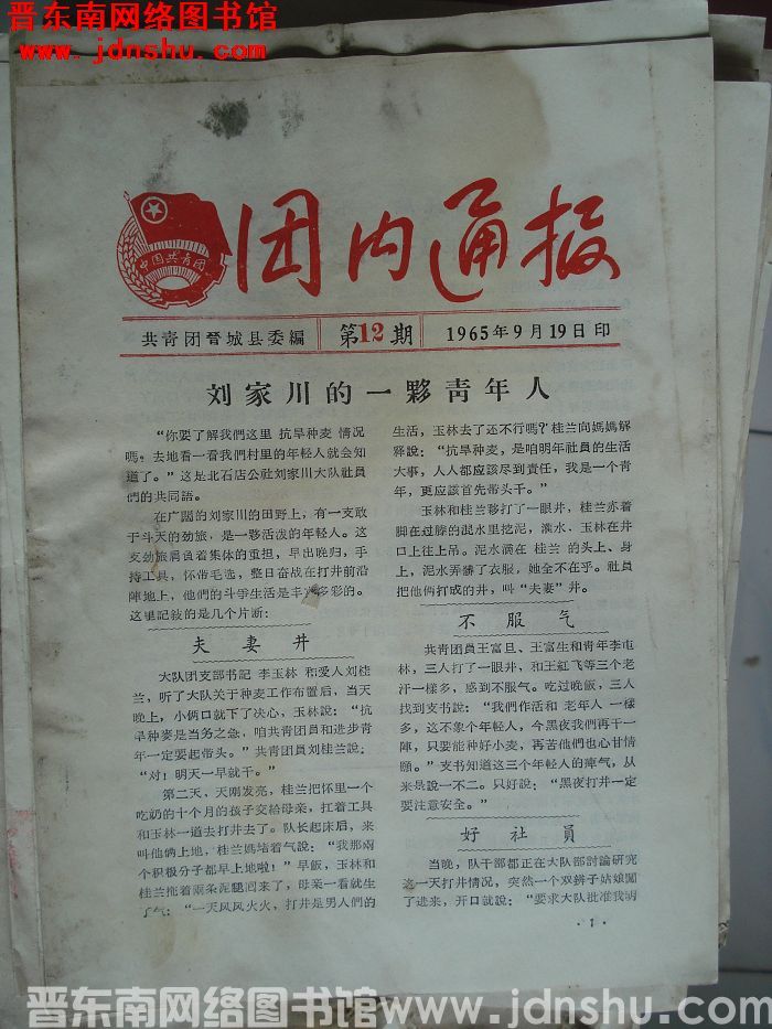 （晋城县）团内通报 1965-12