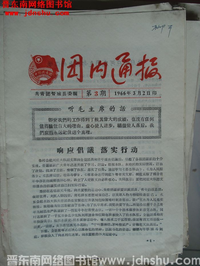 （晋城县）团内通报 1966-3