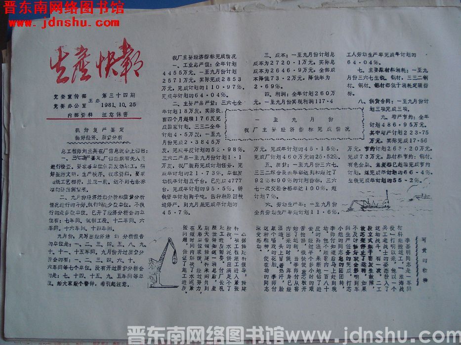 生产快报 1981-10-25 第34期