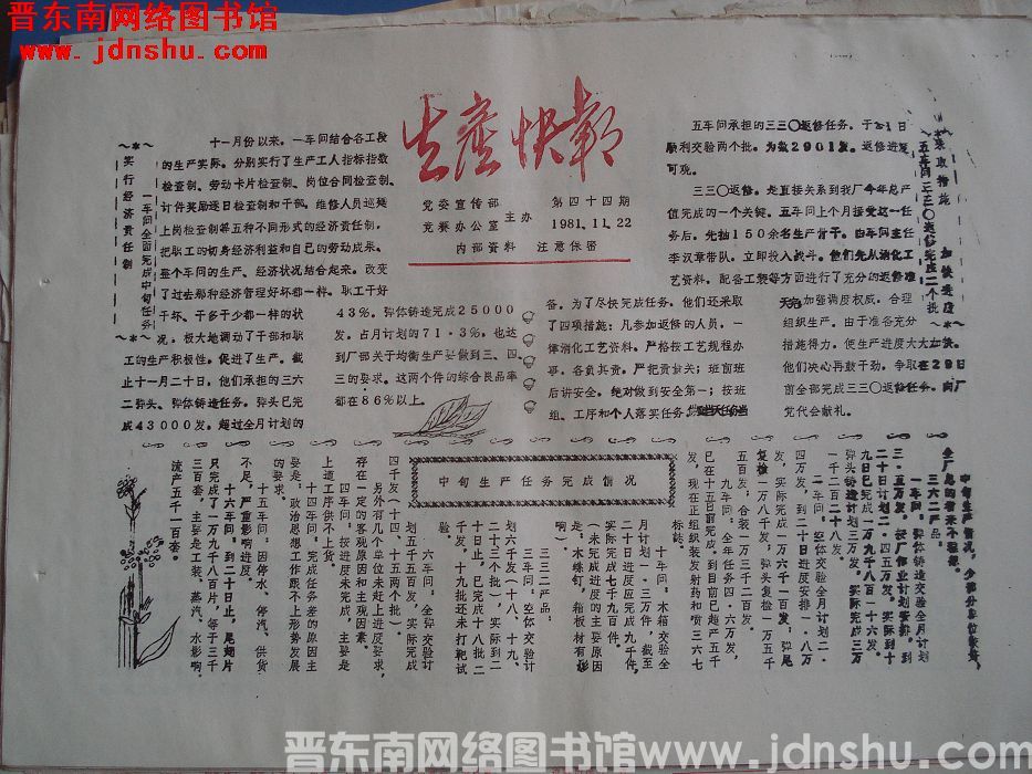 生产快报 1981-11-22 第44期