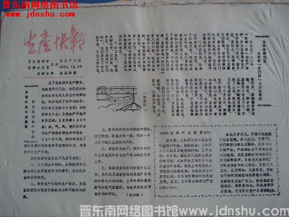 生产快报 1981-12-25 第54期