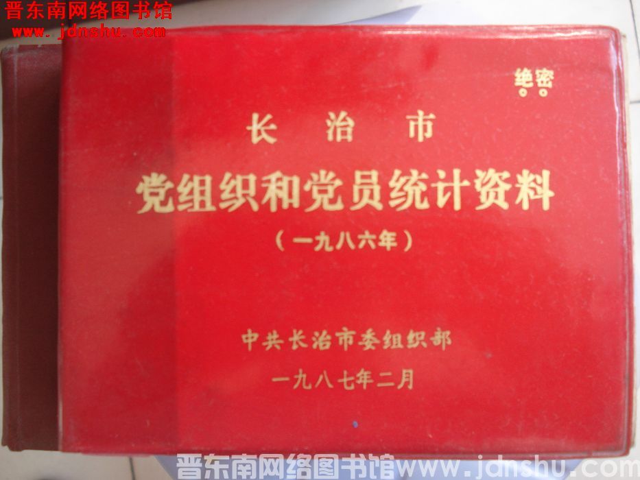 长治市党组织和党员统计资料 1986年
