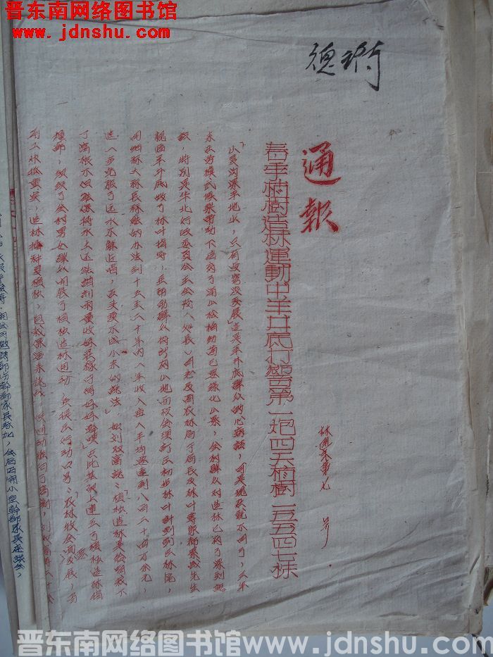 通报  林通字第7号：春季植树造林运动中羊井底打响第一炮四天植树15547株