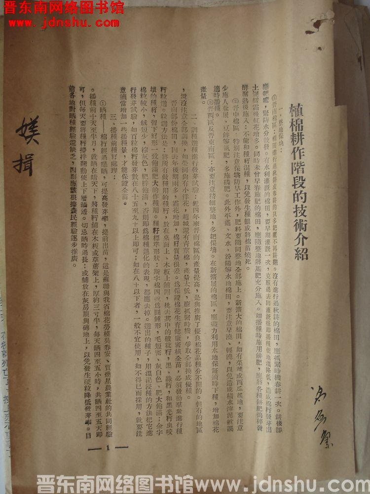 植棉耕作阶段的技术介绍