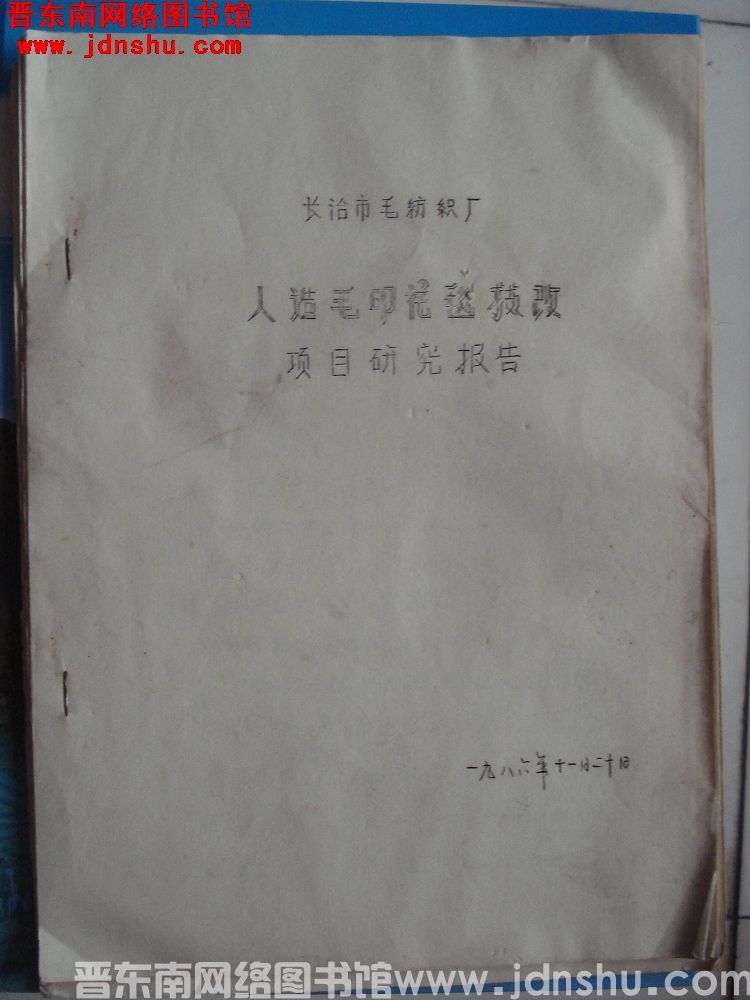长治市毛纺织厂人造毛印花毯技改项目研究报告