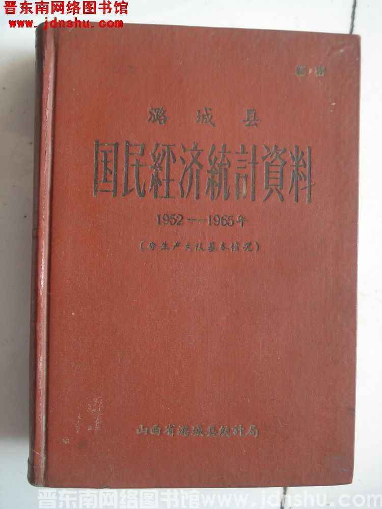 潞城县国民经济统计资料 1952-1965年（分生产大队基本情况）