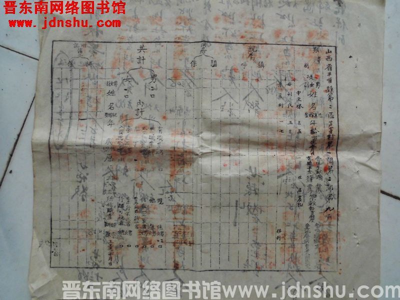 平顺县第二区芦芽村第一闾第二邻第九户：申文珠