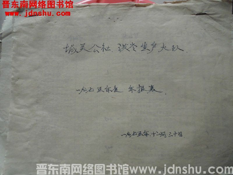 城关公社洪岭生产大队一九七五年度年报表（19751230）