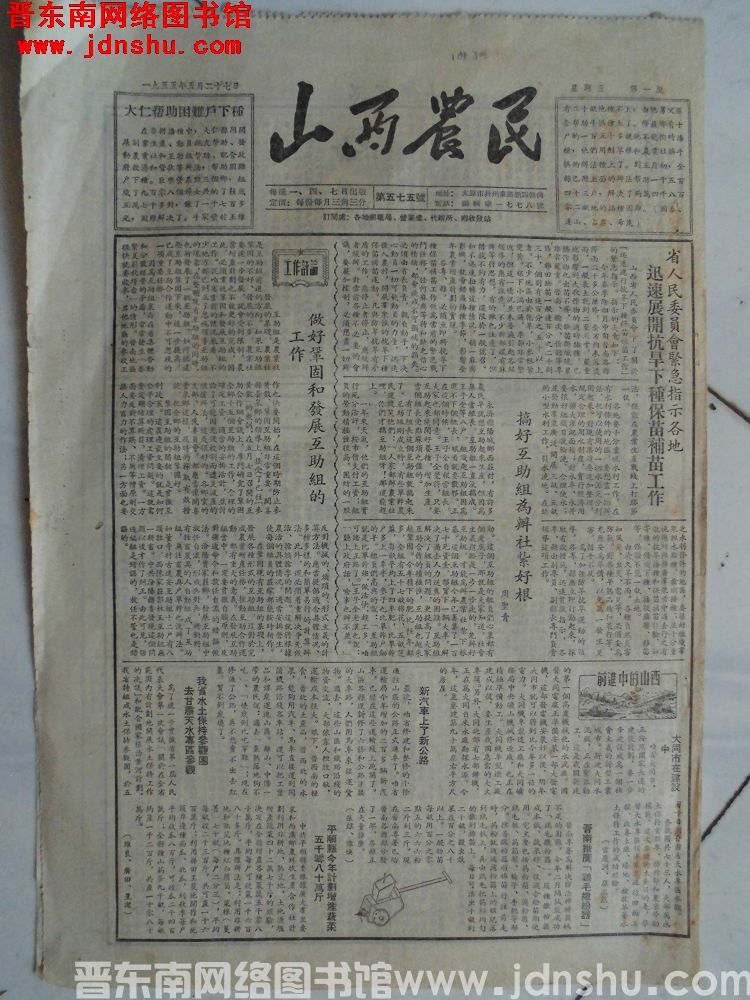 山西农民 1955-5-27（第575号）